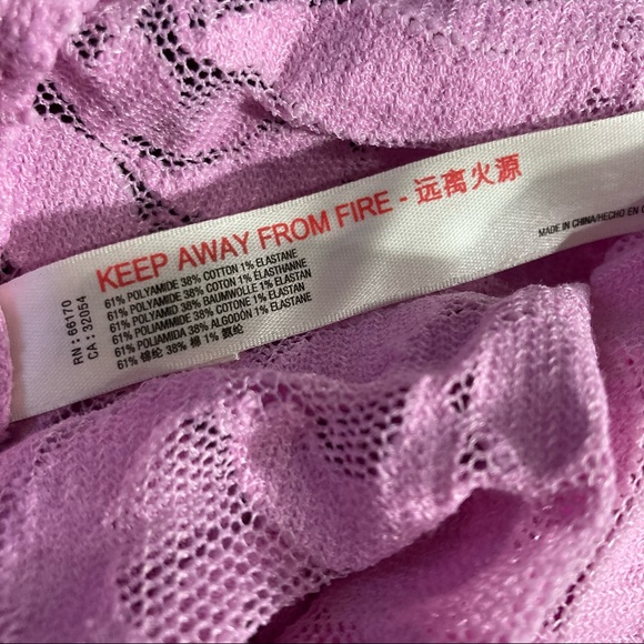 Revolve X Free People Long Distance Layering Long Sleeve Sheer Lace Top Pink NWT - Picture 7 of 8